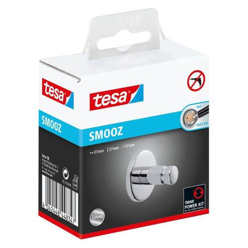 tesa® Klebehaken SMOOZ, Wandhaken für Handtücher, selbstklebend, chrom, 1 Stück Artikelbild Secondary1 L