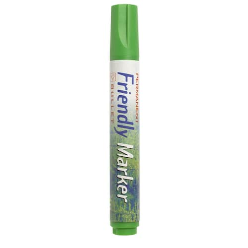 Friendly Permanent märkpenna, alkoholbaserat bläck, 3 mm, tunn spets, grön produktfoto Secondary1 L