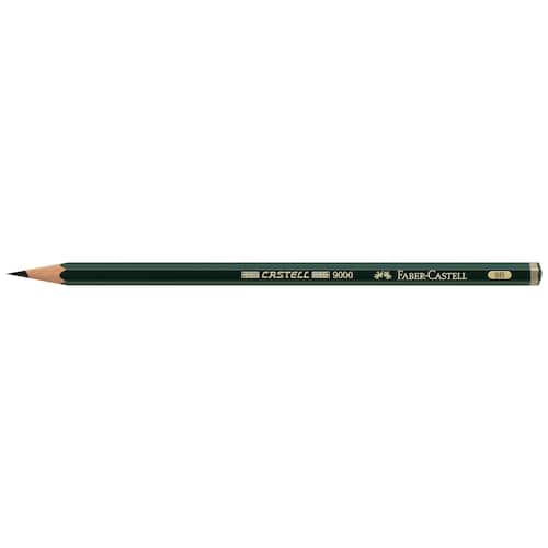 Faber-Castell Blyertspenna, CASTELL 9000 8B, sexkantig pennkropp, grön produktfoto