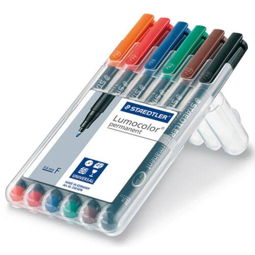 STAEDTLER Lumocolor OHP-Stifte Lumocolor 318 permanent, 0,6mm, Etui mit 6 Farben Artikelbild Secondary1 L
