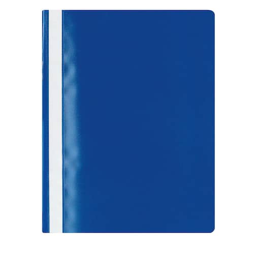 Lyreco BUDGET Schnellhefter, Sichthefter, PP, transparenter Vorderdeckel, kaufmännische Heftung, A4, blau, 1 Stück Artikelbild