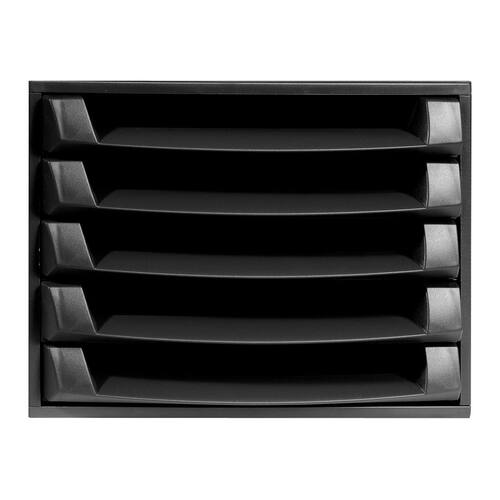 Exacompta Schubladenbox THE BOX, 5 offene Schubladen, A4, schwarz, 1 Stück Artikelbild