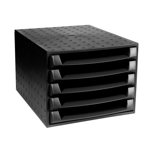 Exacompta Schubladenbox THE BOX, 5 offene Schubladen, A4, schwarz, 1 Stück Artikelbild Secondary1 L