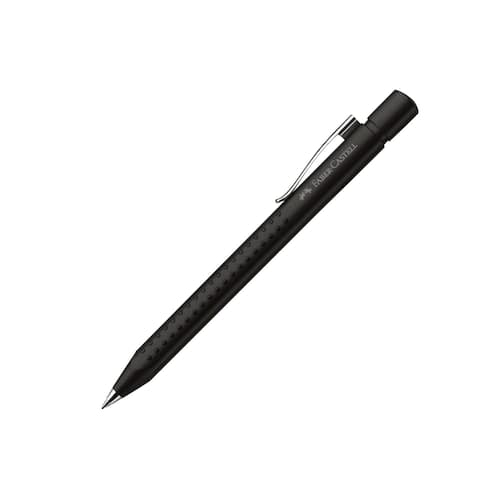 Faber-Castell Kugelschreiber GRIP 2011, Kuli mit Druckmechanik, schwarz, matt, Medium 0,7mm, Schreibfarbe: blau, 5 Stück Artikelbild