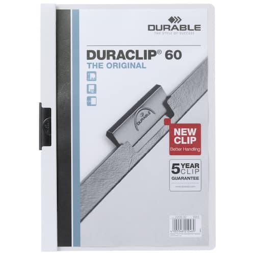 Durable Duraclip 60 Klemmmappe, Päsentationshefter, weiß, A4, 1 Stück Artikelbild Secondary2 L