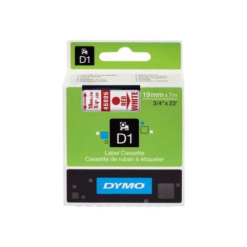 Dymo Schriftband, Weiß, Druck: Rot, 19 mm Artikelbild Secondary2 L