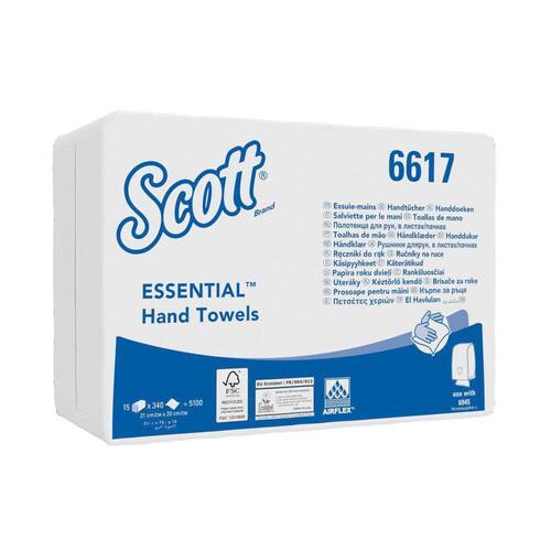 Scott® Scott Papierhandtücher Essential ™, Airflex®, Interfold, weiß, 21x20cm, 15x340 Tücher, 5.100 Tücher Artikelbild Secondary2 L