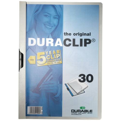 Durable Duraclip 30 Klemmmappe, Päsentationshefter, grau, A4, 1 Stück Artikelbild Secondary2 L