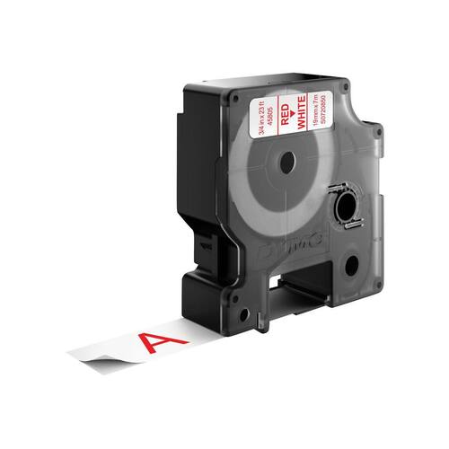 Dymo Schriftband, Weiß, Druck: Rot, 19 mm Artikelbild Secondary3 L