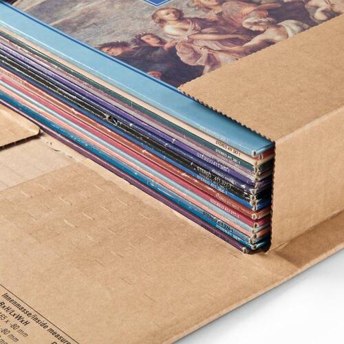 ColomPac Versandverpackung für LPs (Schallplatten) mit Sicherungslasche, 320x320x60mm, Braun, 20 Stück Artikelbild Secondary4 L
