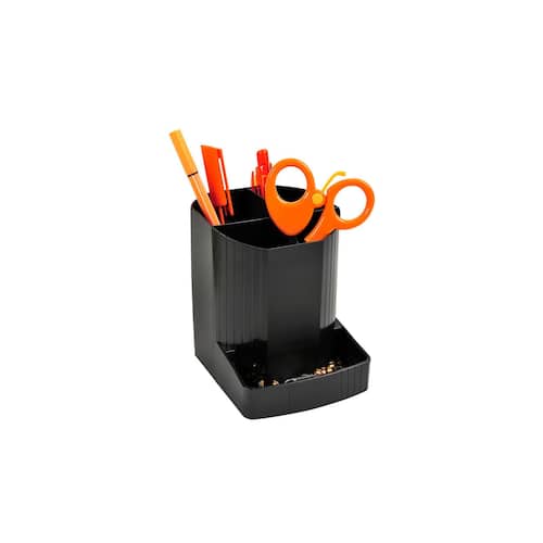 Exacompta Stifteköcher Mini-OCTO Ecoblack, Stifte-Box, 4 Fächer, 123x90x110mm, schwarz, 1 Stück Artikelbild Secondary2 L