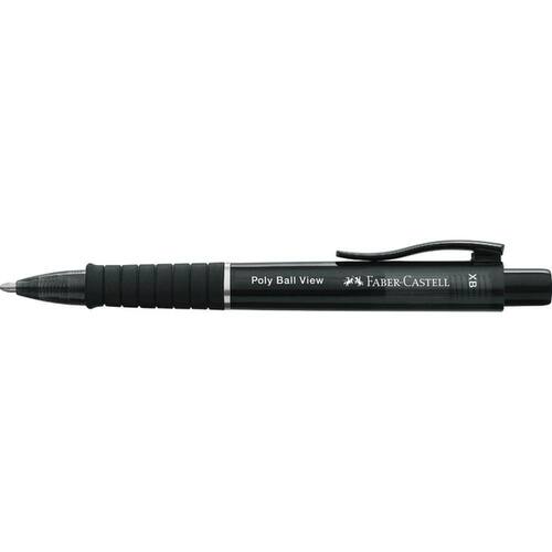 Faber-Castell Kugelschreiber POLY BALL VIEW, Druckmechanik, XB, Schaftfarbe: schwarz, Schreibfarbe: blau, 1 Stück Artikelbild