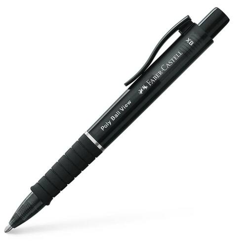 Faber-Castell Kugelschreiber POLY BALL VIEW, Druckmechanik, XB, Schaftfarbe: schwarz, Schreibfarbe: blau, 1 Stück Artikelbild Secondary1 L