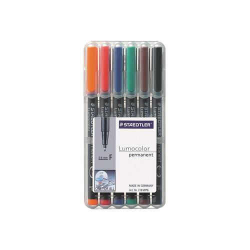 STAEDTLER Lumocolor OHP-Stifte Lumocolor 318 permanent, 0,6mm, Etui mit 6 Farben Artikelbild