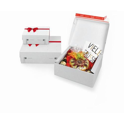 ColomPac Geschenkbox mit Haftklebeverschluss und Aufreißfaden, 241x166x94mm, Weiß, 40 Stück Artikelbild Secondary2 L