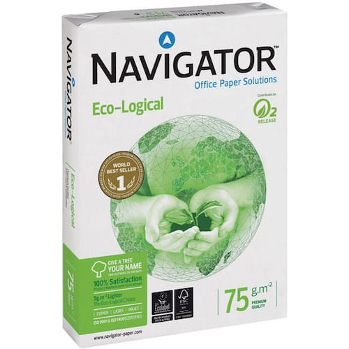 Navigator Kopierpapier Eco-Logical, weiß, A4, 75 g/m², 500 Blatt pro Packung, 5 Packungen Artikelbild Secondary1 L
