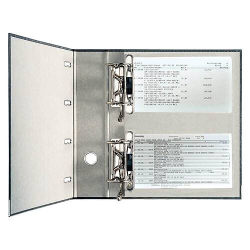 Leitz Doppelordner, 2 x A5 quer, 75mm, mit Griffloch, Wolkenmarmorpapier (RC), schwarz, 1 Stück Artikelbild Secondary1 L