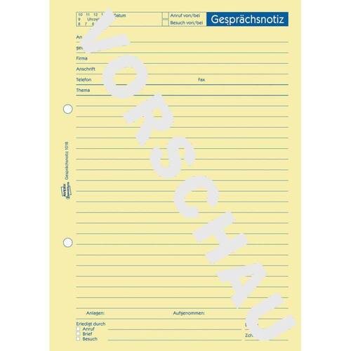 Avery Formularbuch Gesprächsnotiz 1018, A5, gelb, 50 Blatt Artikelbild Secondary1 L