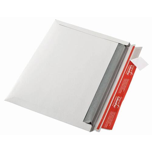 ColomPac Karton-Versandtasche mit Querbefüllung, Haftklebeverschluss und Aufreißfaden, 351x248x-30mm, Weiß, 100 Stück Artikelbild