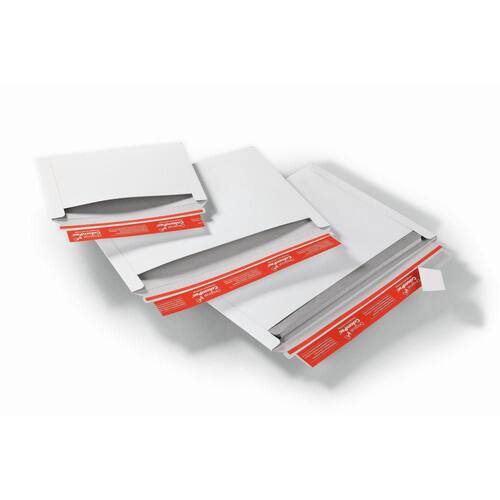 ColomPac Karton-Versandtasche mit Querbefüllung, Haftklebeverschluss und Aufreißfaden, 351x248x-30mm, Weiß, 100 Stück Artikelbild Secondary1 L
