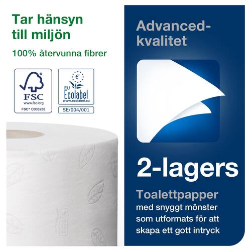 Tork Toilettenpapier Advanced Mini Jumbo, Tissue, 2-lagig, weiß, 12 Rollen Artikelbild Secondary2 L