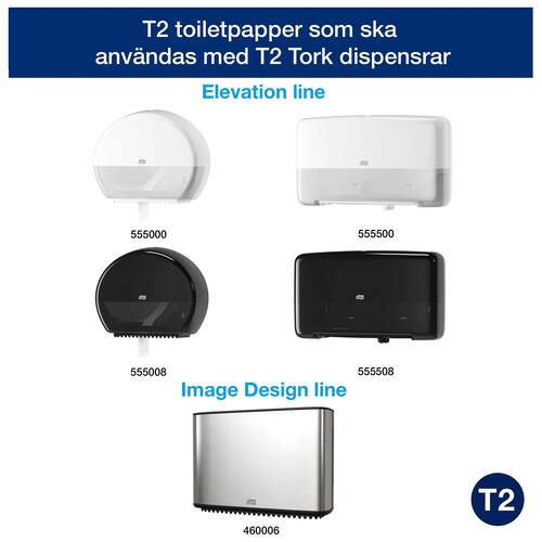 Tork Toilettenpapier Advanced Mini Jumbo, Tissue, 2-lagig, weiß, 12 Rollen Artikelbild Secondary3 L