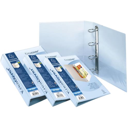 Exacompta Kreacover® Ringbuch, 4 D-Ringe, 25mm, A4 Maxi, 230 Blatt, Karton mit PP-Beschichtung, weiß, 1 Stück Artikelbild Secondary1 L