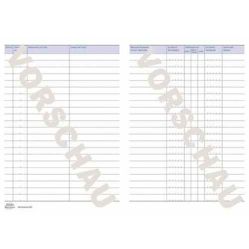 Avery Formularbuch Fahrtenbuch 223, für PKW, A5, 40 Blatt Artikelbild Secondary1 L