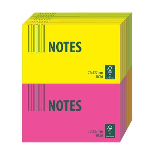Notes 76x127mm sorterade neonfärger produktfoto Secondary1 L