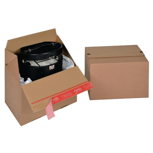 ColomPac Eurobox M mit Selbstklebestreifen und Aufreißfaden, Versandkarton, Versandverpackung, braun, 294x194x187mm, 10 Stück Artikelbild