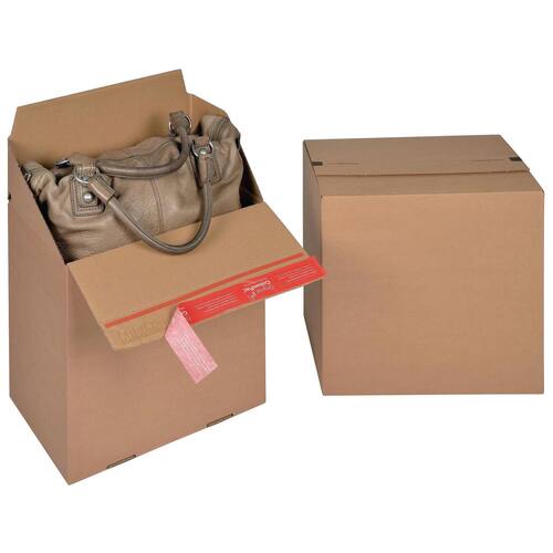 ColomPac Eurobox M mit Selbstklebestreifen und Aufreißfaden, Versandkarton, Versandverpackung, braun, 294x194x287mm, 10 Stück Artikelbild