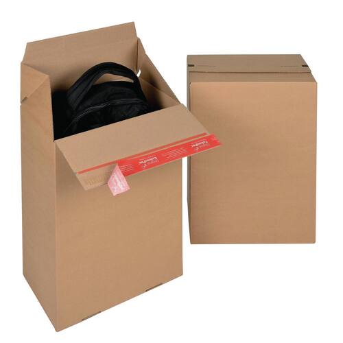 ColomPac Eurobox M mit Haftklebeverschluss und Aufreißfaden, Versandkarton, Versandverpackung, 294x194x387mm, Braun, 10 Stück Artikelbild