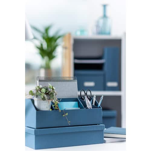 Bigso Box Förvaringsbox med lock kartong A4 blå produktfoto