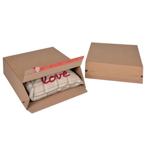 ColomPac Eurobox L mit Haftklebeverschluss und Aufreißfaden, Versandkarton, Versandverpackung, 394x144x387mm, Braun, 10 Stück Artikelbild