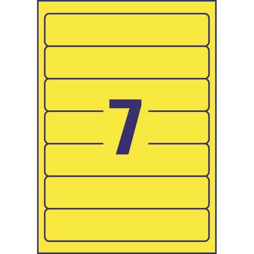 AVERY Zweckform Ordneretiketten, Rückenschilder für Ordner, selbstklebend, 38x192mm, gelb, 7 Etiketten pro Blatt, 20 Blatt Artikelbild Secondary2 L
