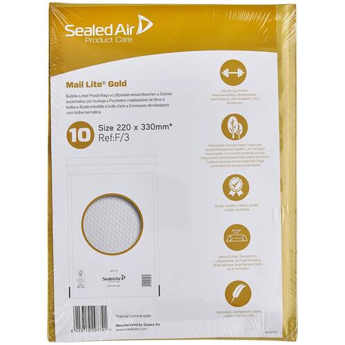 Sealed Air® Luftpolsterversandtasche, E/2, 220x260mm, braun, 10 Stück pro Packung Artikelbild