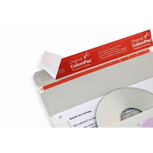 ColomPac Medienversandtasche mit Haftklebeverschluss und Aufreißfaden, 220x121x20mm (DIN lang), Weiß, 160 Stück Artikelbild Secondary1 L