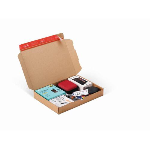 ColomPac Modulbox mit Haftklebeverschluss und Aufreißfaden, 1-wellig, 240x170x45mm, Braun, 20 Stück pro Packung, 5 Packungen Artikelbild