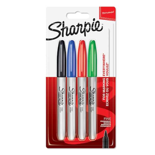 Merkepenn SHARPIE sort/rød/grønn/blå (4) produktbilde