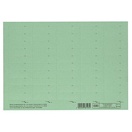 Elba Reitereinlagen 83582 4-zeilig 58x18 mm grün, 50 Stück Artikelbild
