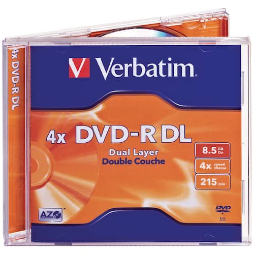 Verbatim DVD+R Rohling, DoubleLayer, 8x, 8,5GB, 5er JewelCase Artikelbild Secondary3 L