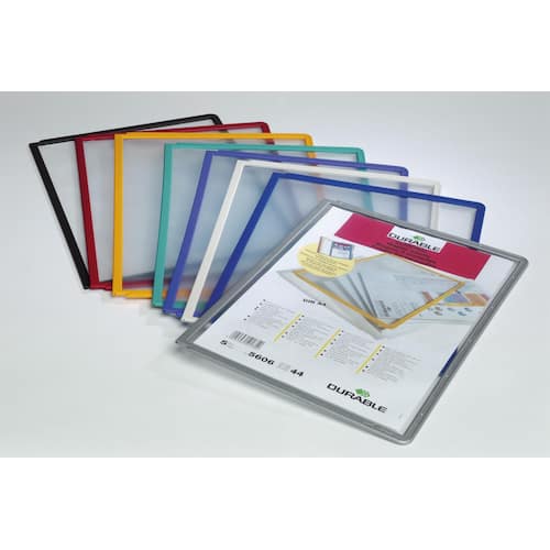 Durable Sherpa®, displaypanel, anti-reflekterande polypropylen, kopieringssäkert, skanningssäkert, vit, A4 produktfoto