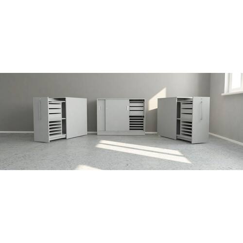 deNord Design Sidoskåp 2-plan höger 400x800x915 grå produktfoto Secondary1 L
