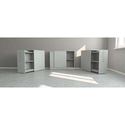 deNord Design Sidoskåp 2-plan höger 400x800x915 grå produktfoto Secondary2 L