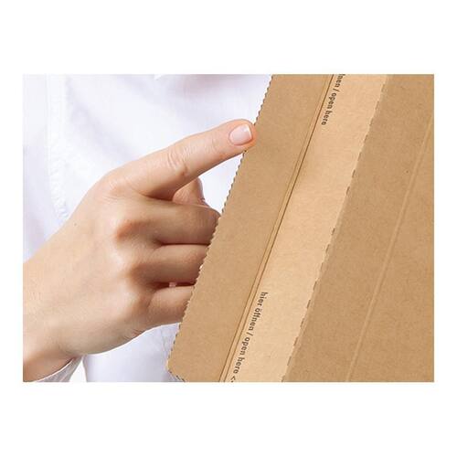 ColomPac Karton-Versandtasche mit Haftklebeverschluss und Aufreißfaden, 185x270x-50mm (B5), Braun, 100 Stück pro Packung, 3 Packungen Artikelbild Secondary2 L