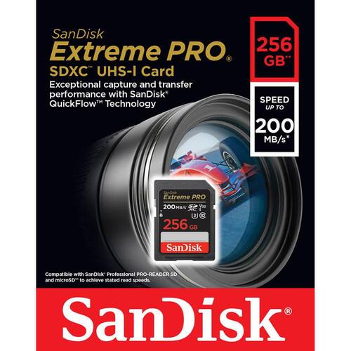 SanDisk Minneskort  SDHC Extreme Pro256GB produktfoto Secondary1 L
