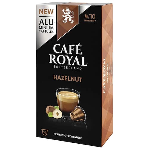 CAFÉ ROYAL Cafe Flavour Hazelnut Kapseln, für Nespresso Maschinen, koffeinhaltig, 10 Kapseln Artikelbild Secondary1 L