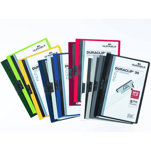 Durable Duraclip 30 Klemmmappe, Päsentationshefter, gelb, A4, 1 Stück Artikelbild Secondary1 L