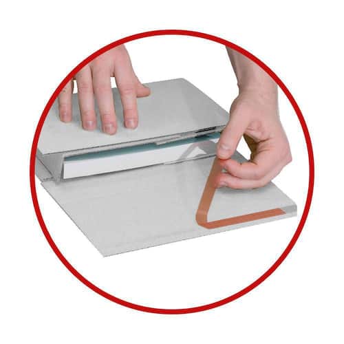 Pressel Buchverpackung mit Haftklebeverschluss, 328x253x10-60mm, Weiß, 25 Stück Artikelbild Secondary1 L