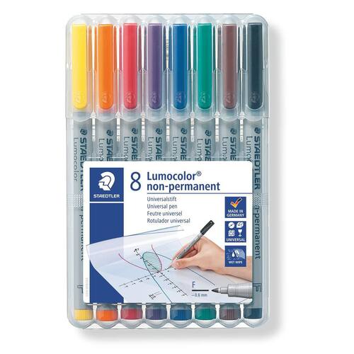 STAEDTLER Lumocolor OHP-Stift Lumocolor 316 non-permanent, F 0,6 mm, Etui mit 8 Farben Artikelbild